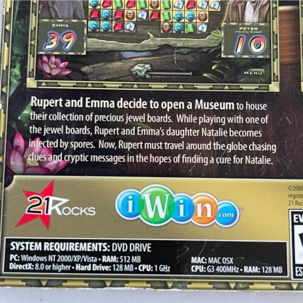 2 Pack Jewel Quest 3 Jewel‎ Quest Mysteries WIN MAC DVD ROM E ESRB PC Games